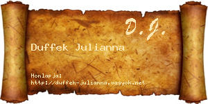 Duffek Julianna névjegykártya